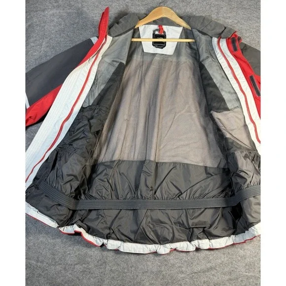 The North Face Mens Hooded Jacket Red Gray Reflective Zip Outdoor Winter - Picture 5 of 9